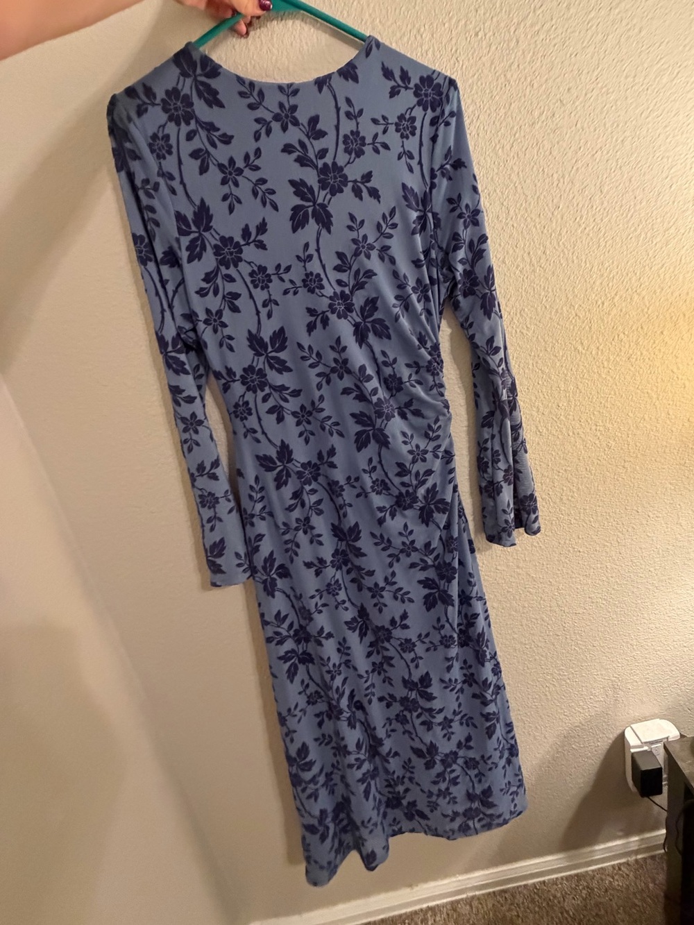 Zesica Long Sleeve Blue Floral Maxi Dress - Picture 2 of 3